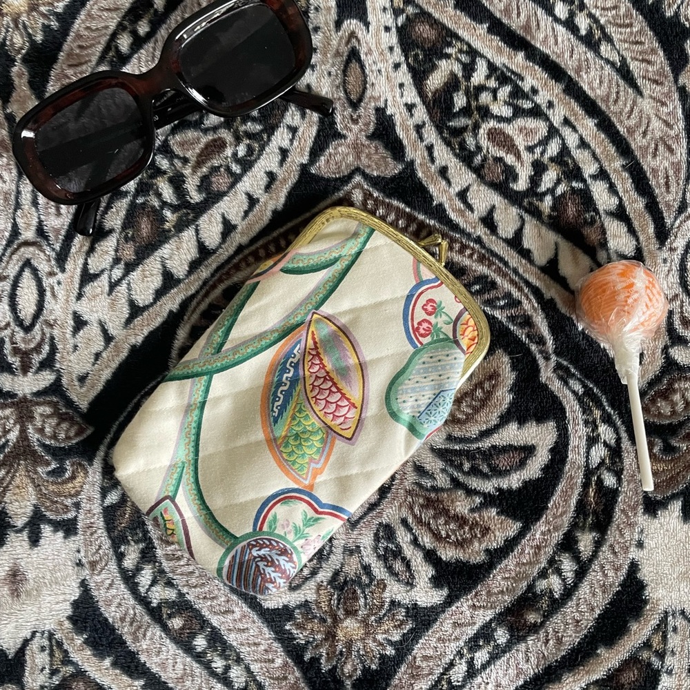 Vintage Paisley Floral Quilted Clutch